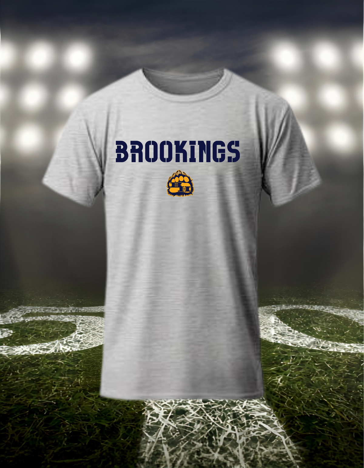 Brookings Bruins Town Mascot – driFIT Performance T-Shirt in Light Heather Gray