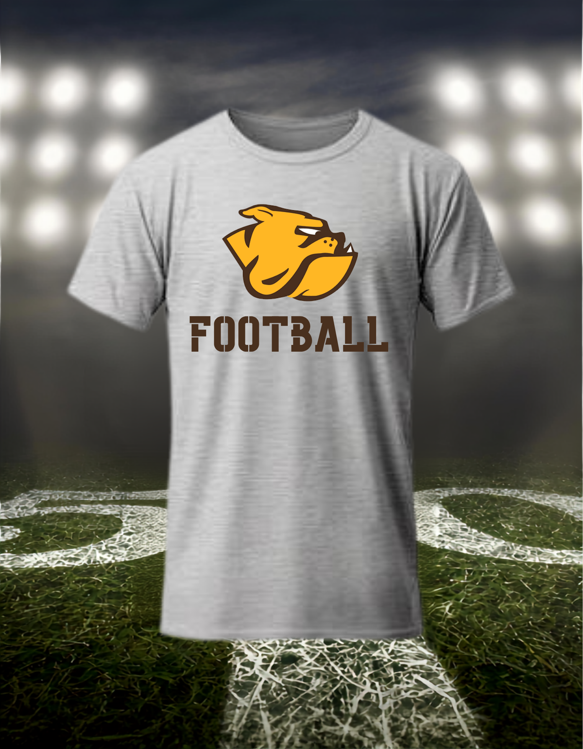 North Bend Bulldogs Logo Football – driFIT Performance T-Shirt in White