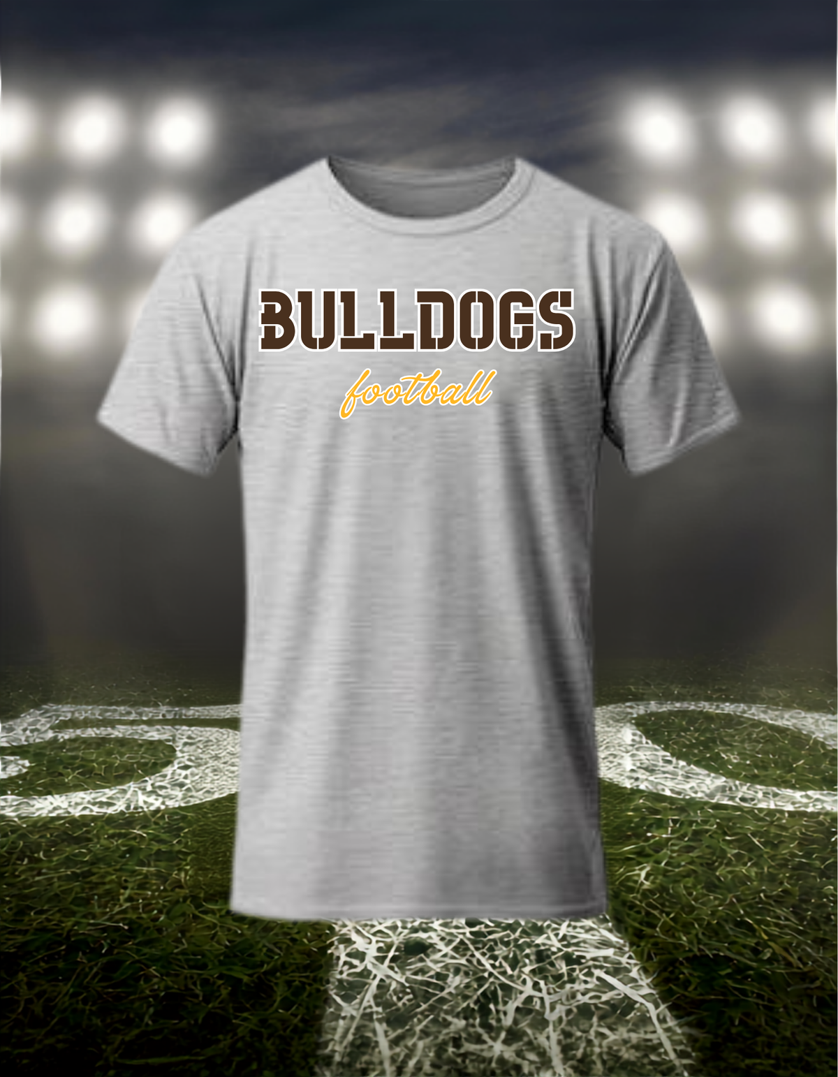 North Bend Bulldogs Football Text Logo – driFIT Performance T-Shirt in White