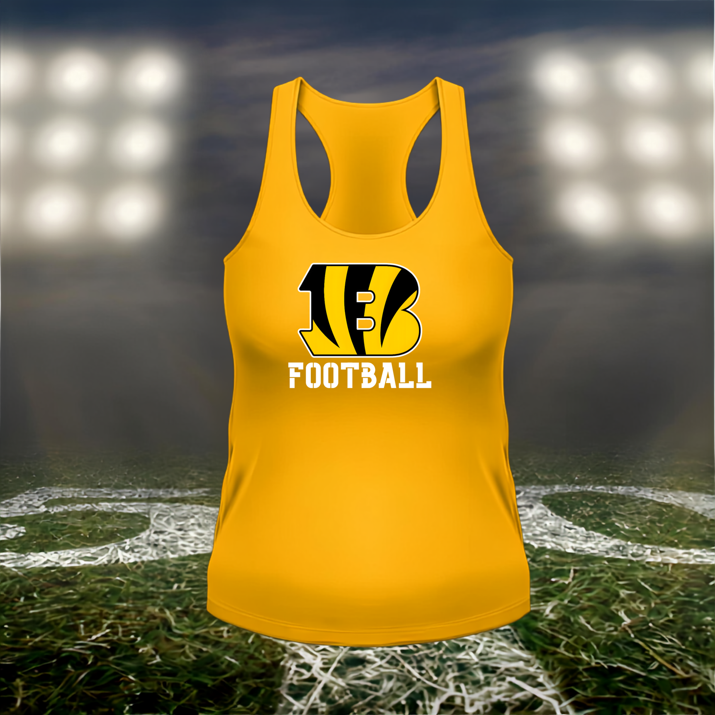 Bandon Tigers Logo Football – Women's Racerback Tank Top in White