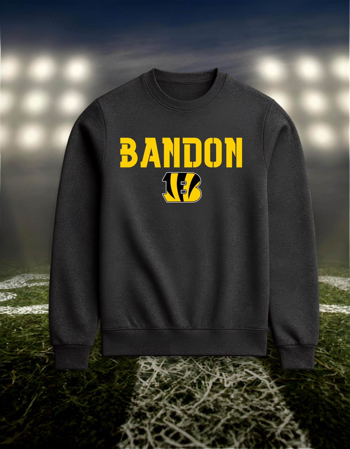 Bandon Tigers Town Mascot – Crewneck Sweatshirt in White