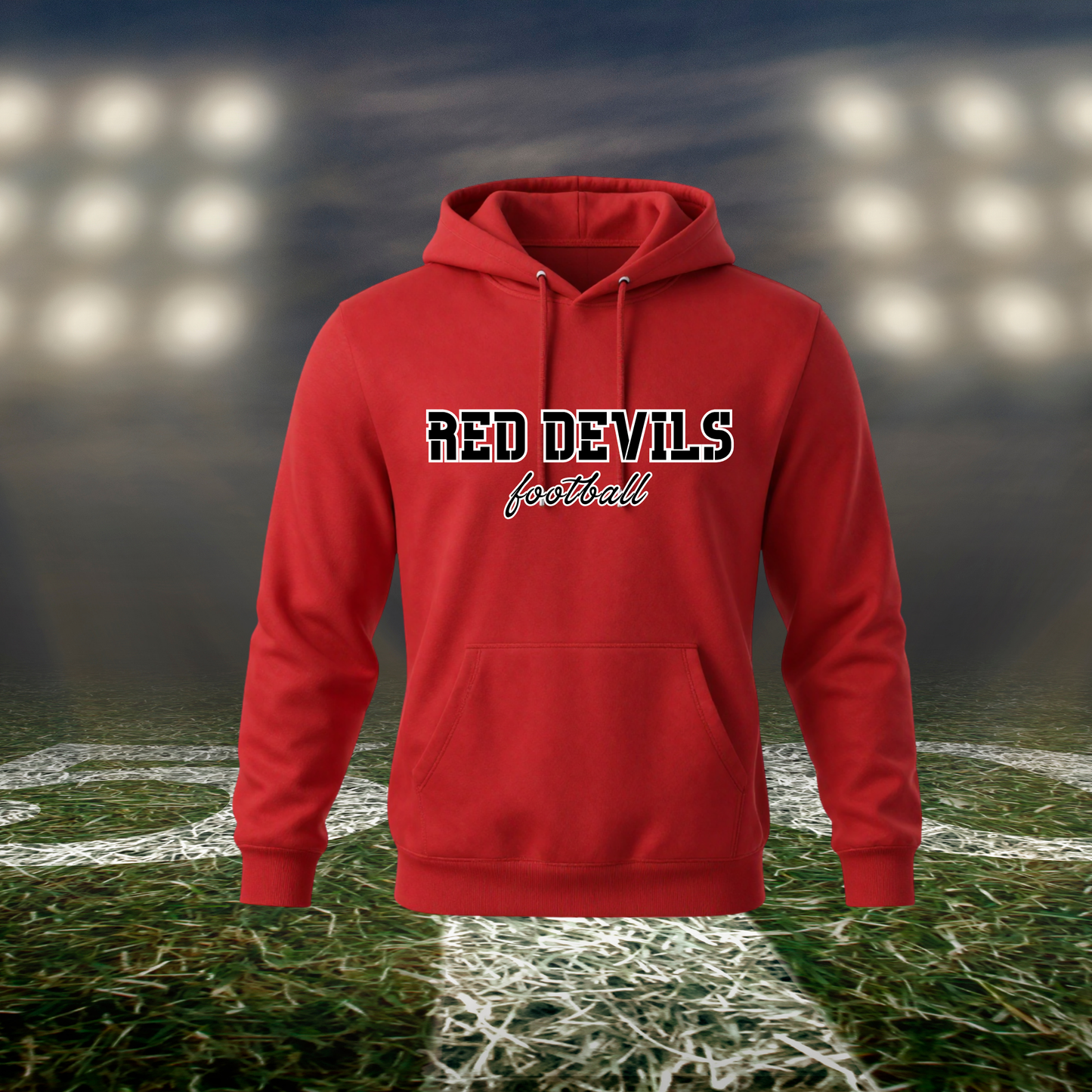 Coquille Red Devils - Football Text Logo - Hoodie