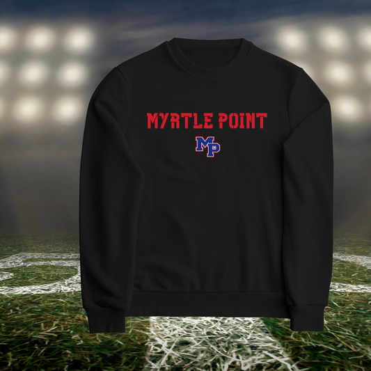 Myrtle Point Bobcats Town Mascot – Crewneck Sweatshirt in Black