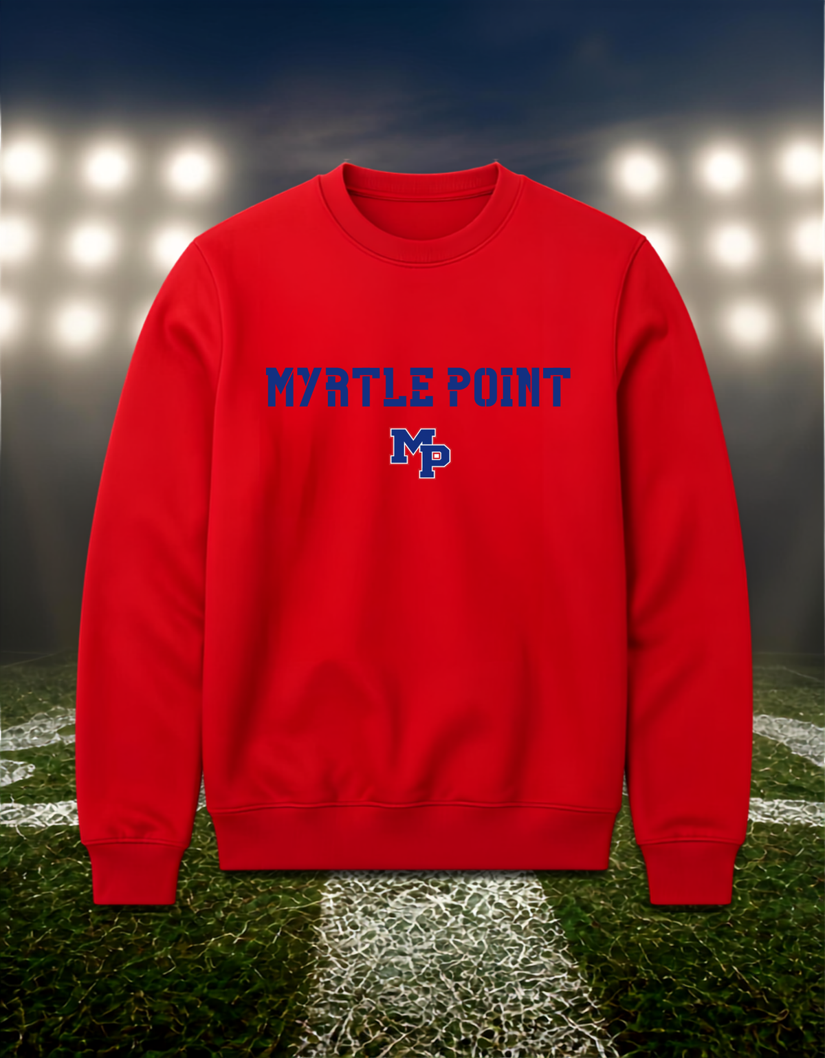 Myrtle Point Bobcats Town Mascot – Crewneck Sweatshirt in Red