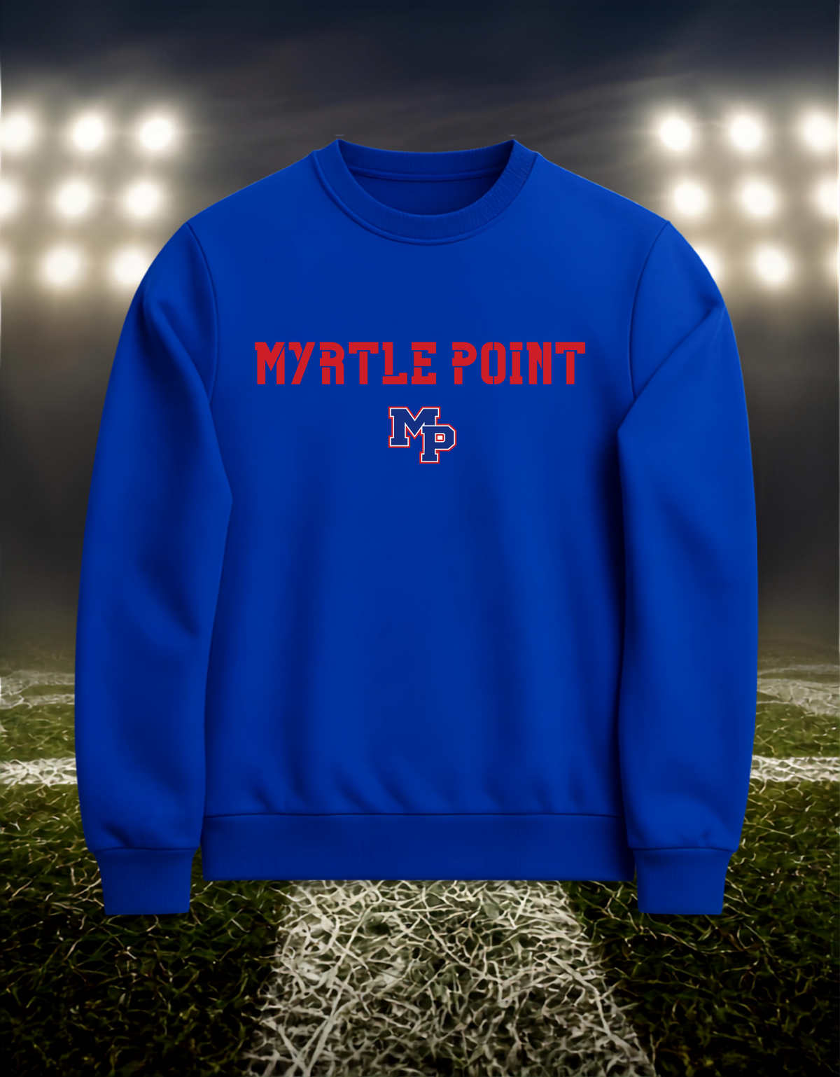 Myrtle Point Bobcats Town Mascot – Crewneck Sweatshirt in Blue