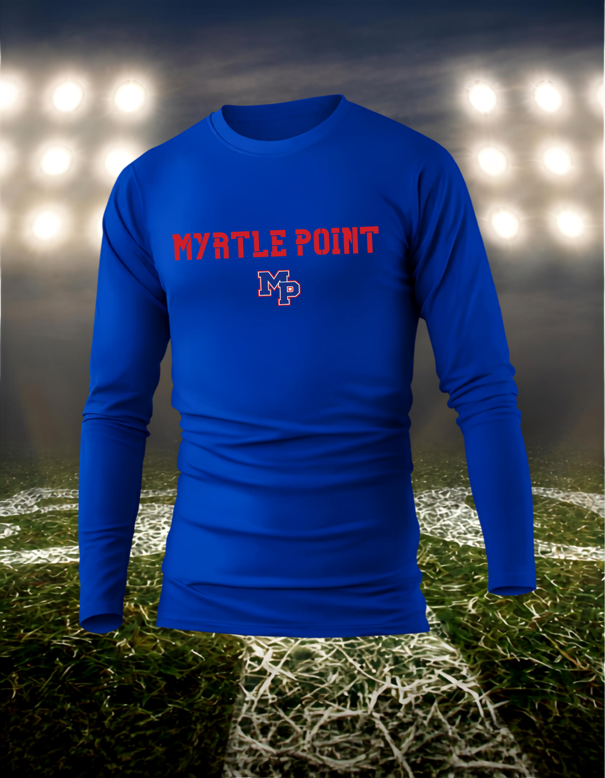 Myrtle Point Bobcats Town Mascot – driFIT Performance Long Sleeve T-Shirt in Blue