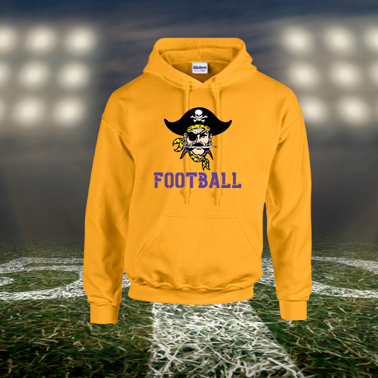 Coos Bay Pirates Logo Football – Hoodie in Purple