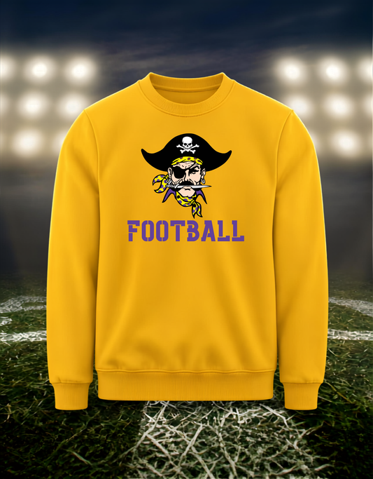 Coos Bay Pirates Logo Football – Crewneck Sweatshirt in Purple