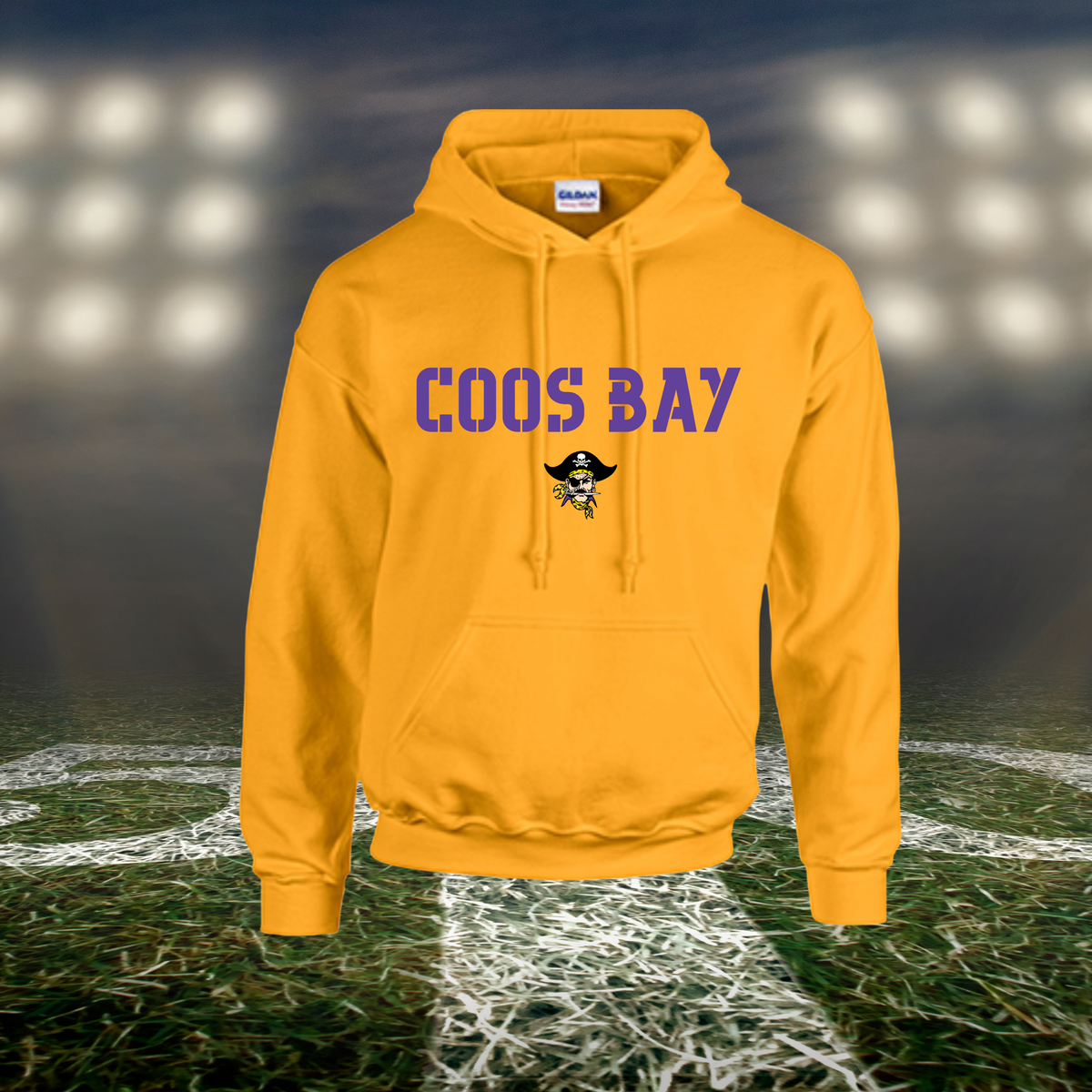 Coos Bay Pirates Town Mascot – Hoodie in Purple