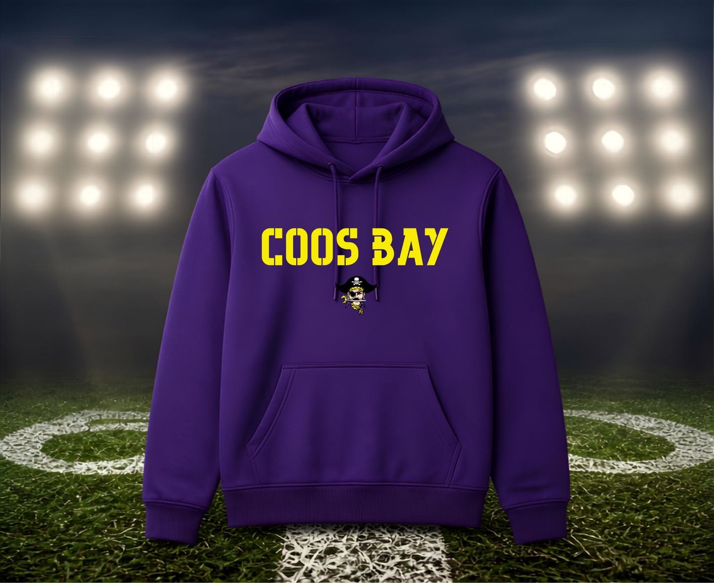 Coos Bay Pirates Town Mascot – Hoodie in Gold