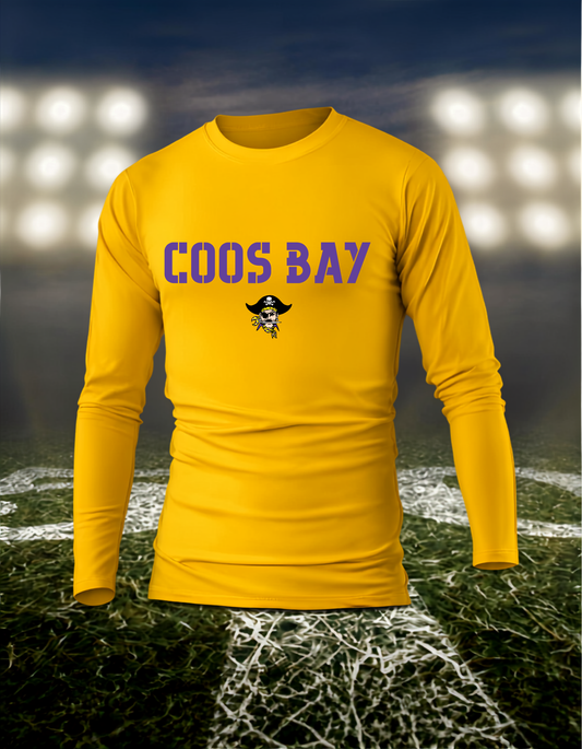 Coos Bay Pirates Town Mascot – driFIT Performance Long Sleeve T-Shirt in Purple