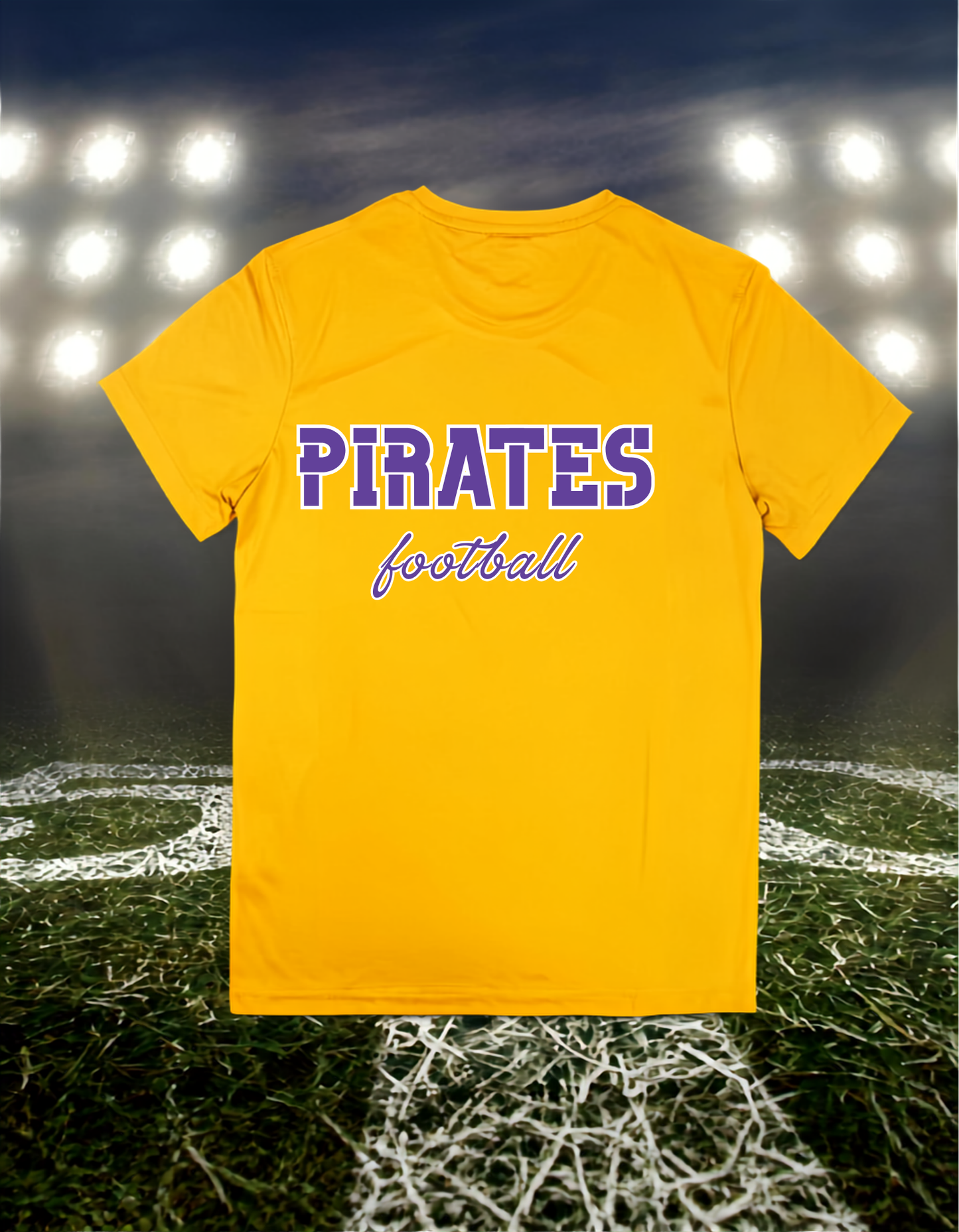Coos Bay Pirates Football Text Logo – driFIT Performance T-Shirt in Purple