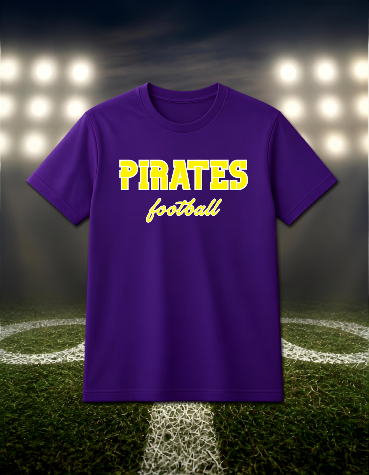 Coos Bay Pirates Football Text Logo – driFIT Performance T-Shirt in Gold