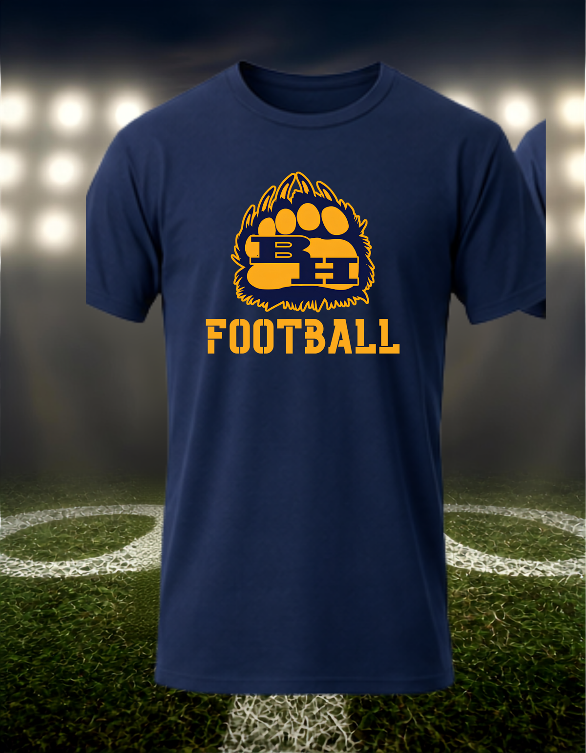 Brookings Bruins Logo Football – driFIT Performance T-Shirt in Gold