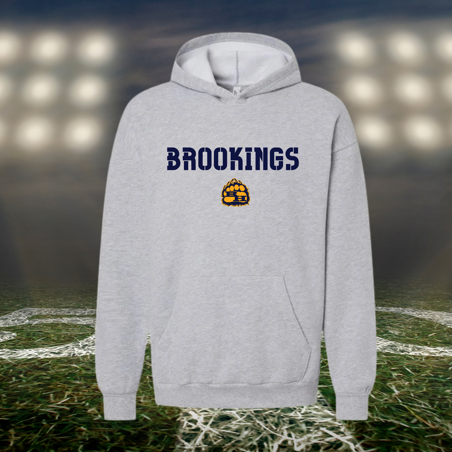 Brookings Bruins Town Mascot – Hoodie in Light Heather Gray