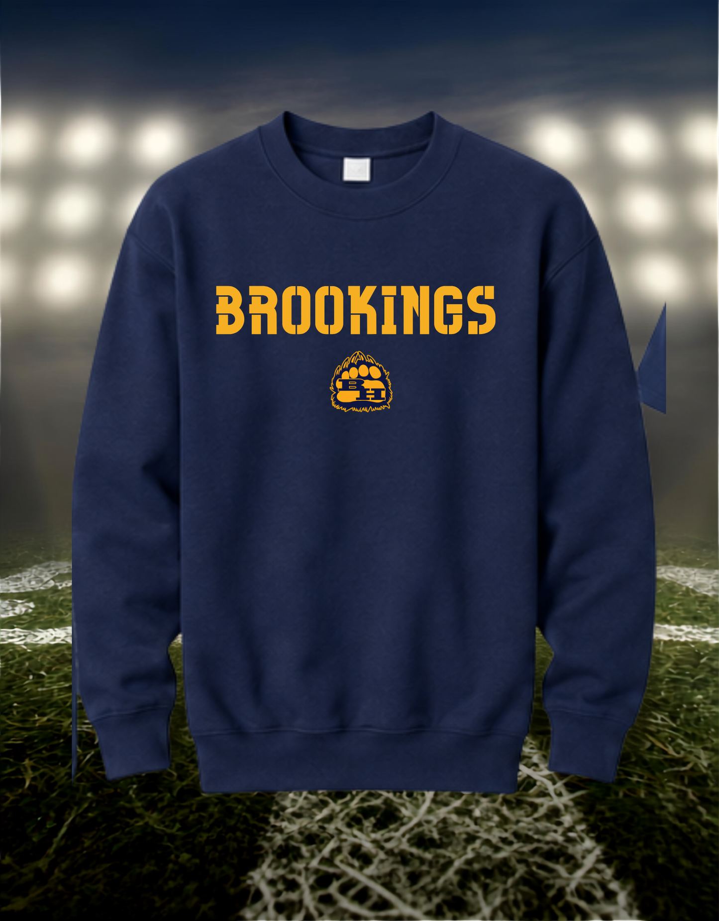 Brookings Bruins Town Mascot – Crewneck Sweatshirt in Light Heather Gray
