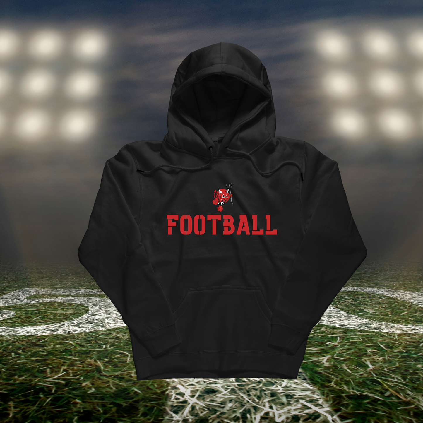 Coquille Red Devils Logo Football – Hoodie in Black