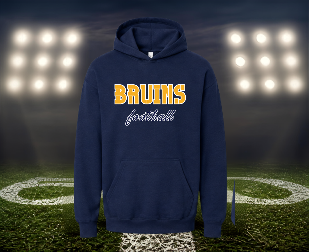 Brookings Bruins Football Text Logo – Hoodie in Gold