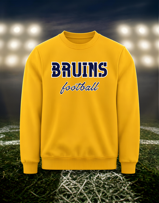 Brookings Bruins Football Text Logo – Crewneck Sweatshirt in Navy