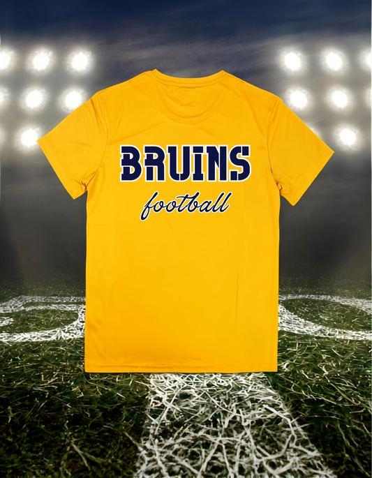 Brookings Bruins Football Text Logo – driFIT Performance T-Shirt in Navy