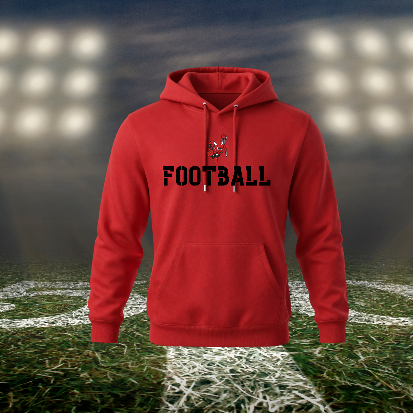 Coquille Red Devils Logo Football – Hoodie in Red