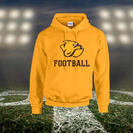 North Bend Bulldogs Logo Football – Hoodie in Brown