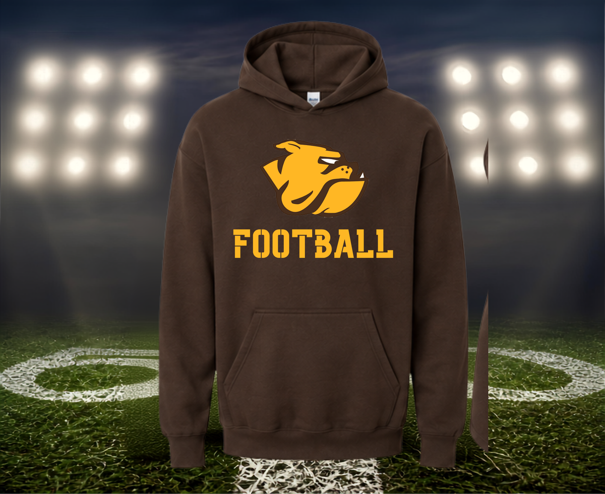 North Bend Bulldogs Logo Football – Hoodie in Gold