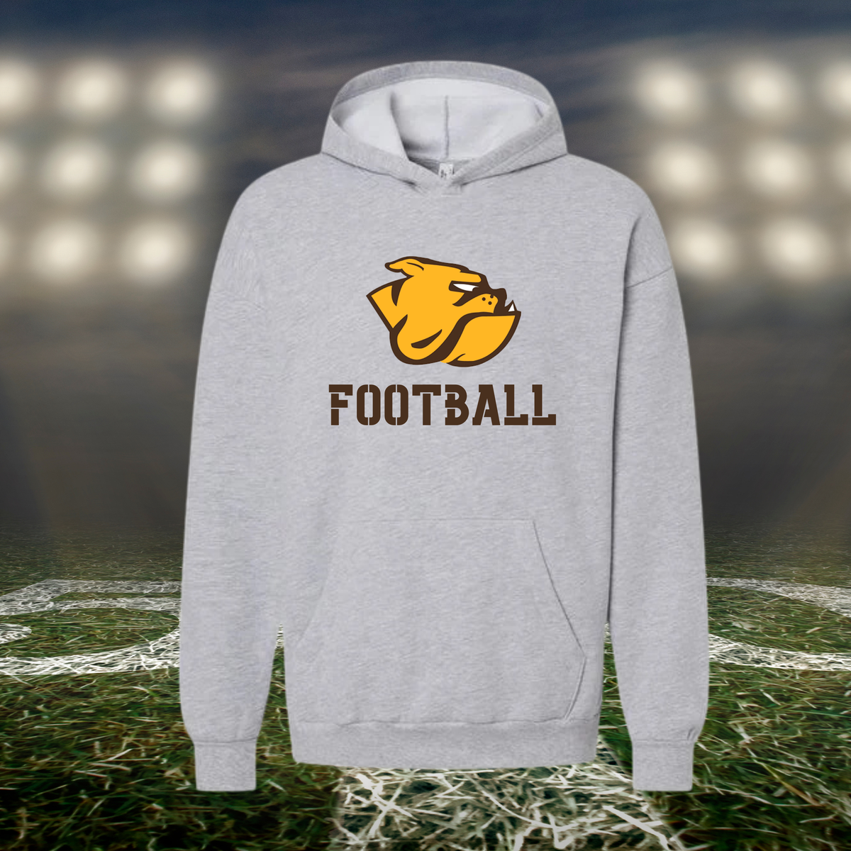 North Bend Bulldogs Logo Football – Hoodie in White