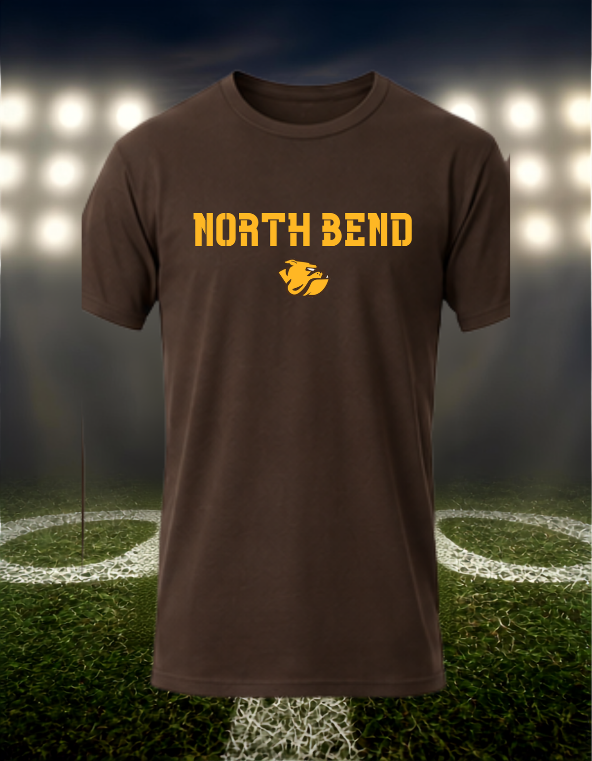 North Bend Bulldogs Town Mascot – driFIT Performance T-Shirt in Gold