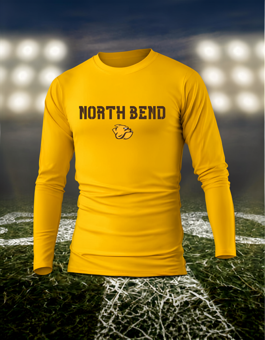 North Bend Bulldogs Town Mascot – driFIT Performance Long Sleeve T-Shirt in Brown