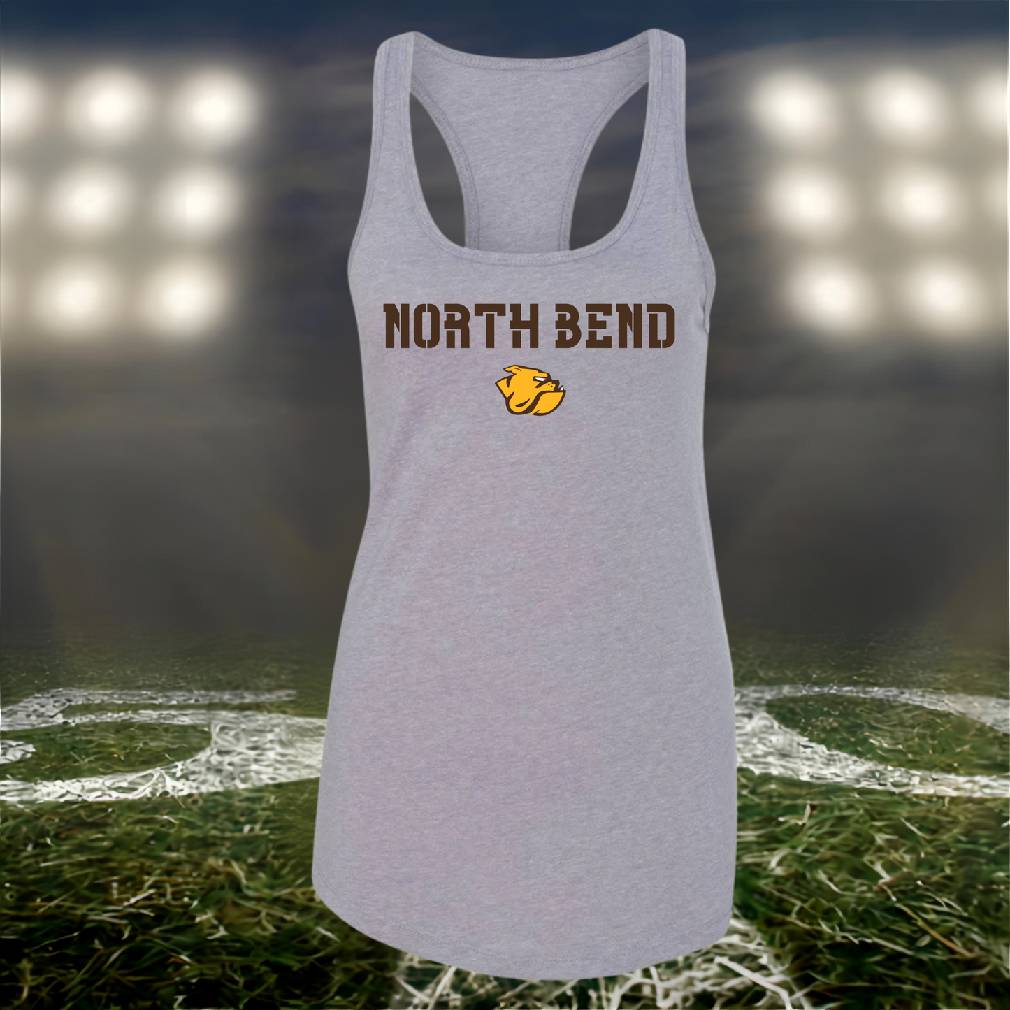North Bend Bulldogs Town Mascot – Women's Racerback Tank Top in White
