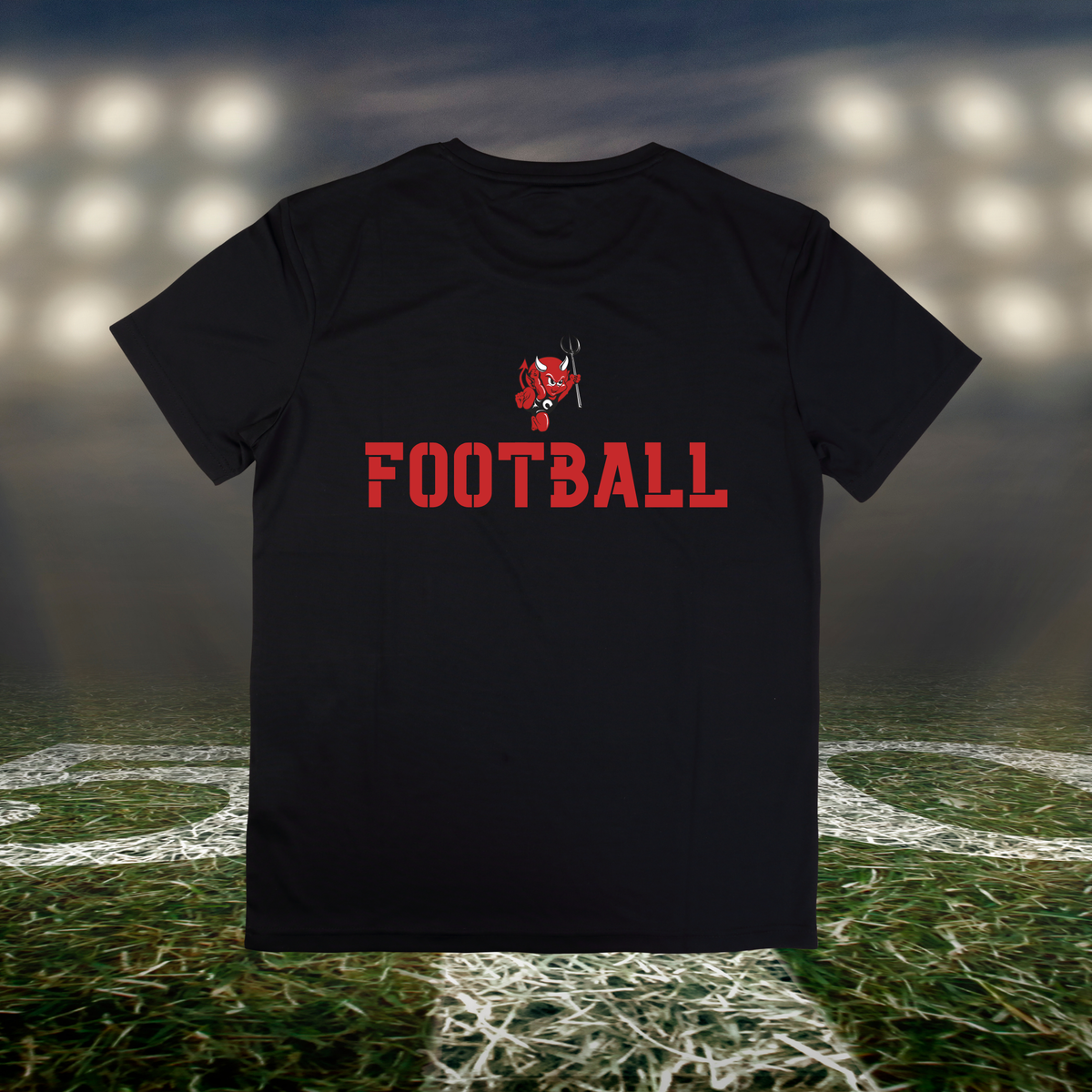 Coquille Red Devils Logo Football – driFIT Performance T-Shirt in Black