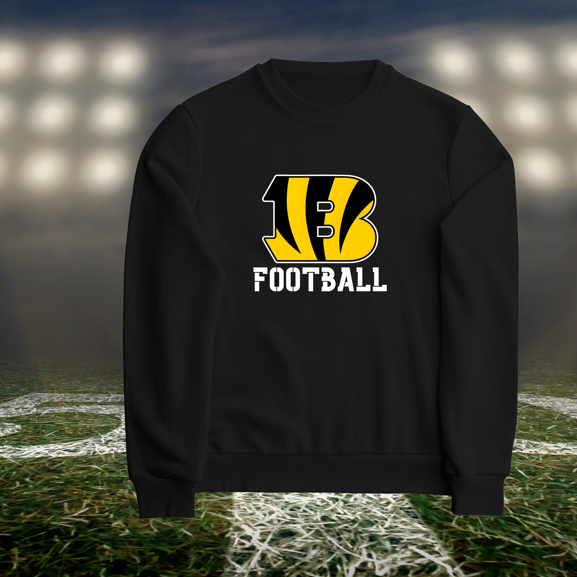 Bandon Tigers Logo Football – Crewneck Sweatshirt in Black