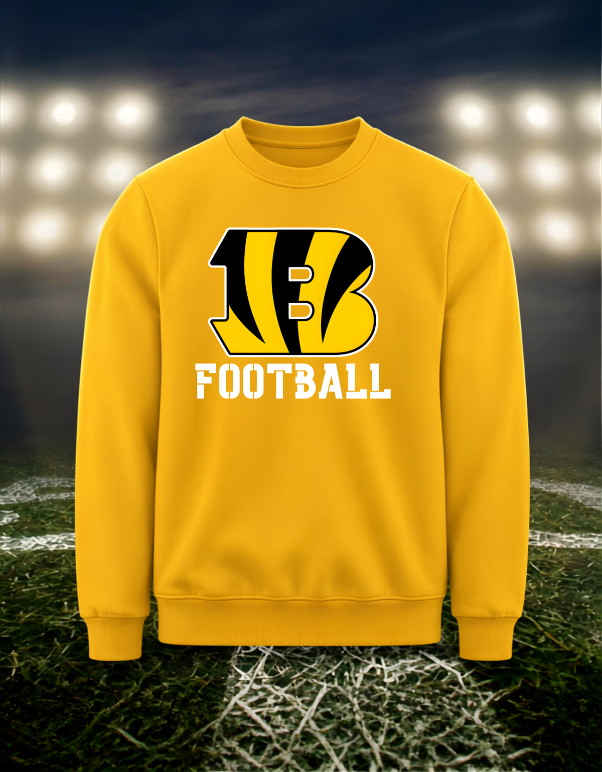 Bandon Tigers Logo Football – Crewneck Sweatshirt in Gold