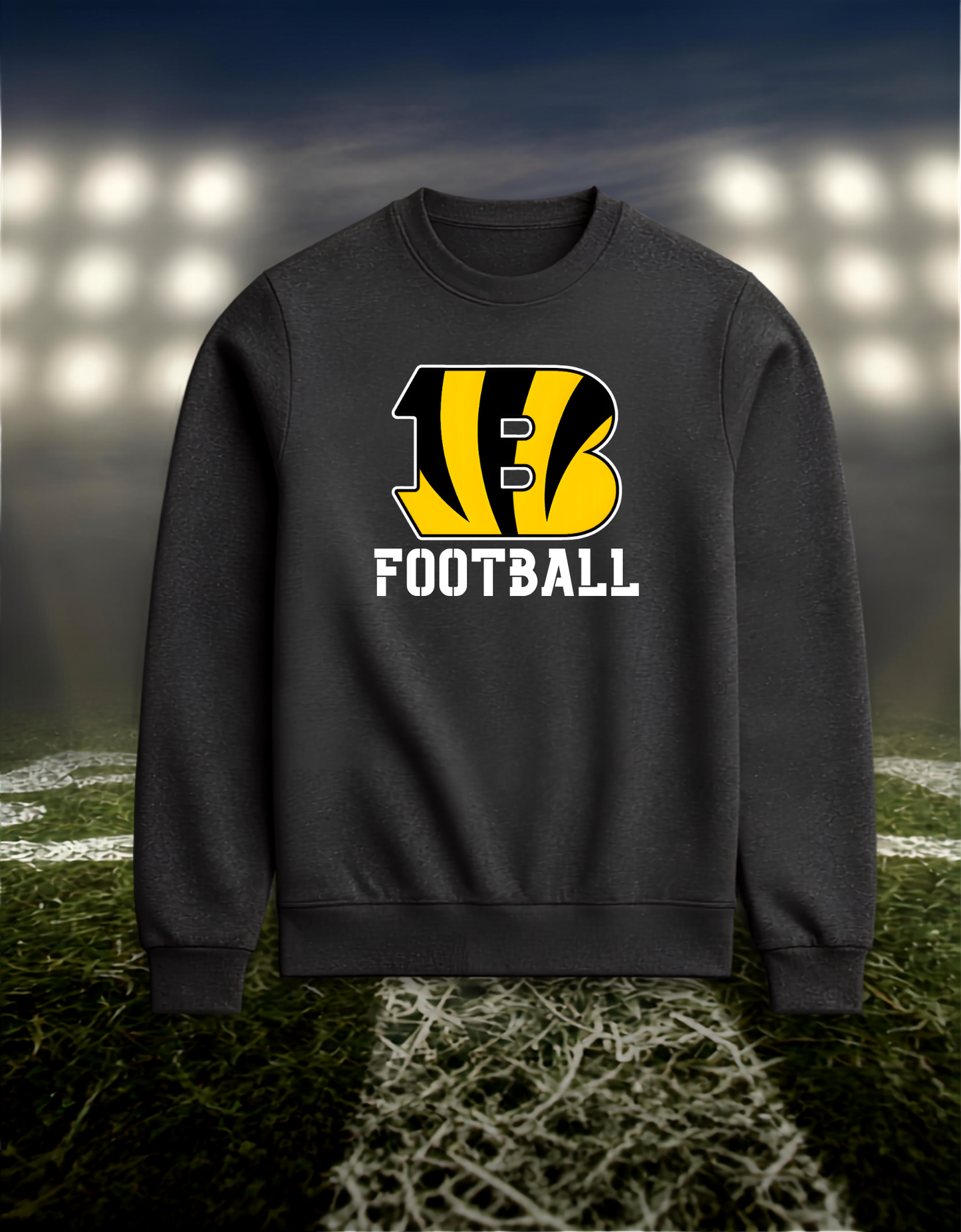 Bandon Tigers Logo Football – Crewneck Sweatshirt in White