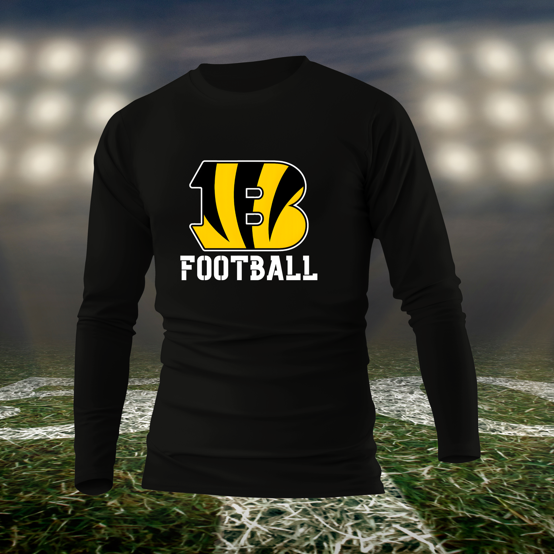 Bandon Tigers Logo Football – driFIT Performance Long Sleeve T-Shirt in Black