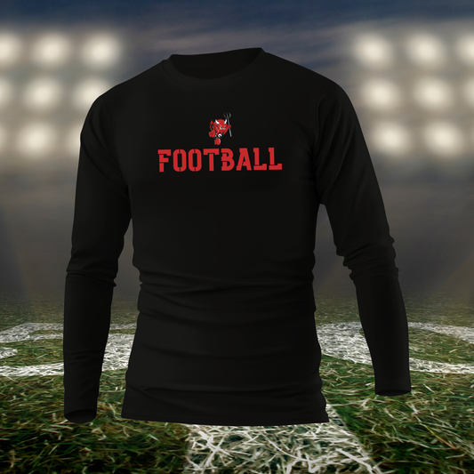 Coquille Red Devils Logo Football – driFIT Performance Long Sleeve T-Shirt in Black