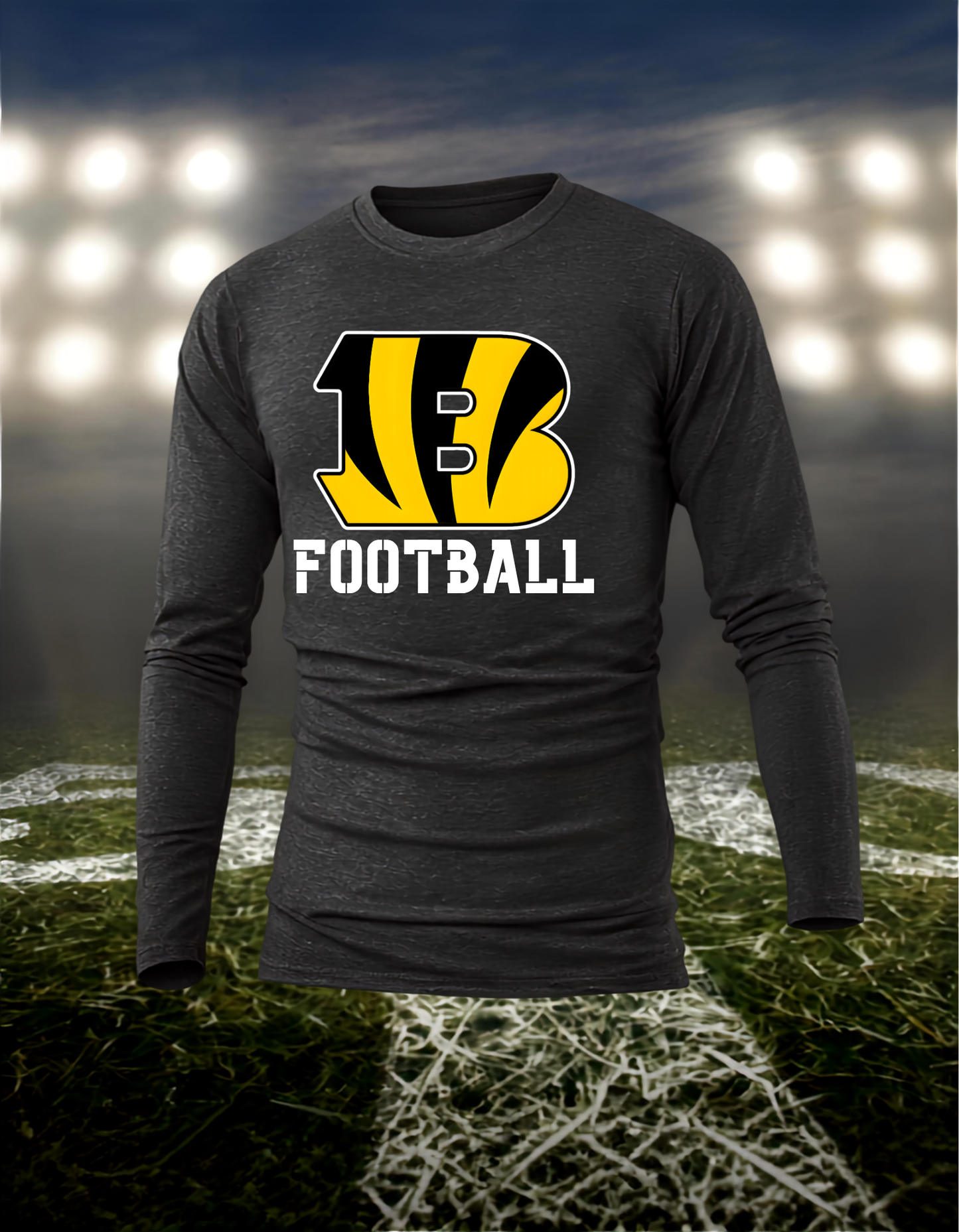 Bandon Tigers Logo Football – driFIT Performance Long Sleeve T-Shirt in White