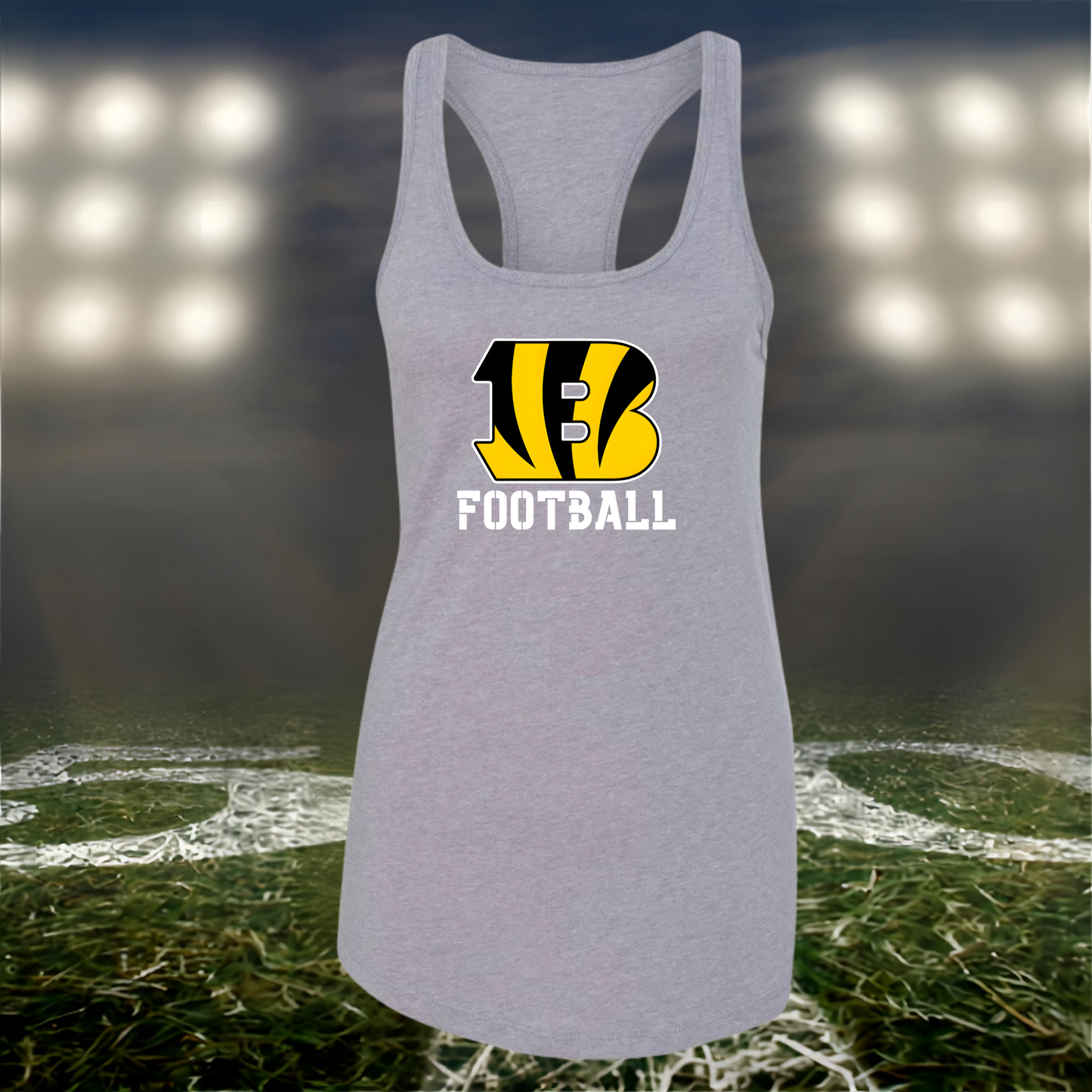 Bandon Tigers Logo Football – Women's Racerback Tank Top in Gold