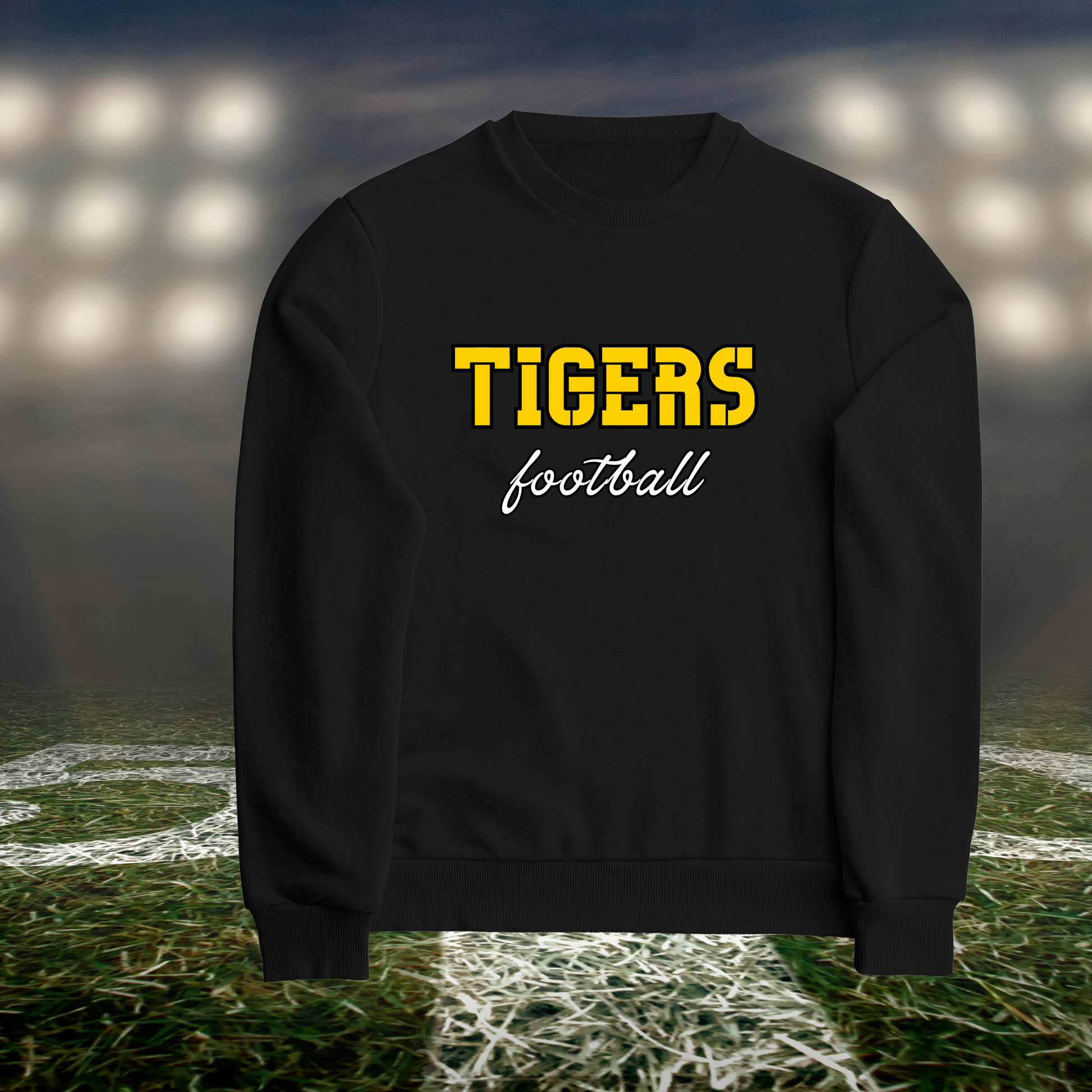 Bandon Tigers Football Text Logo – Crewneck Sweatshirt in Black