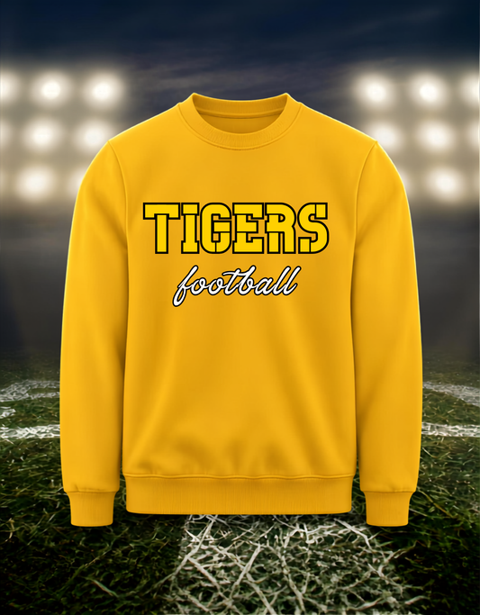 Bandon Tigers Football Text Logo – Crewneck Sweatshirt in Gold