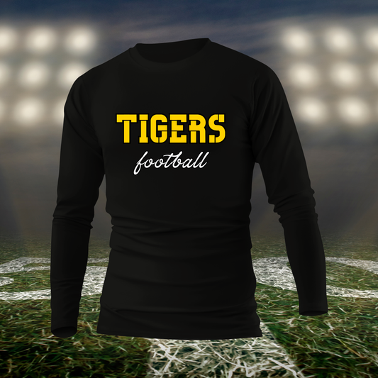 Bandon Tigers Football Text Logo – driFIT Performance Long Sleeve T-Shirt in Black