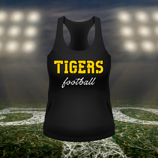 Bandon Tigers Football Text Logo – Women's Racerback Tank Top in Black