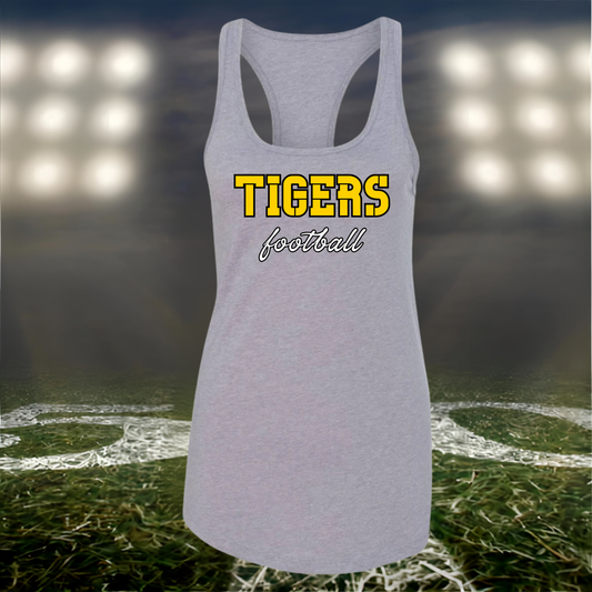 Bandon Tigers Football Text Logo – Women's Racerback Tank Top in Gold