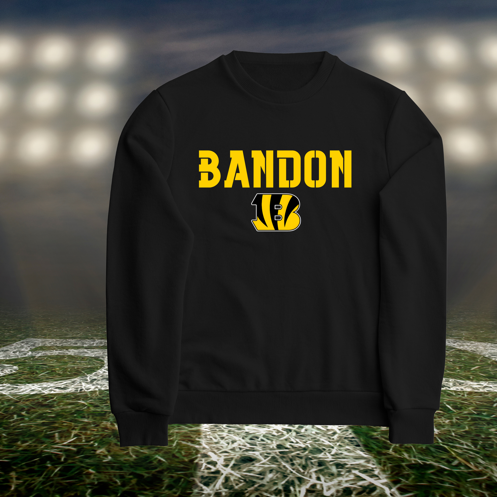 Bandon Tigers Town Mascot – Crewneck Sweatshirt in Black