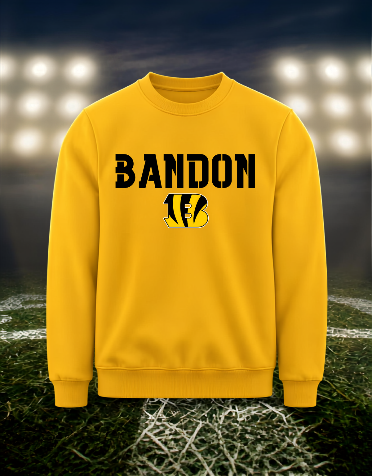 Bandon Tigers Town Mascot – Crewneck Sweatshirt in Gold