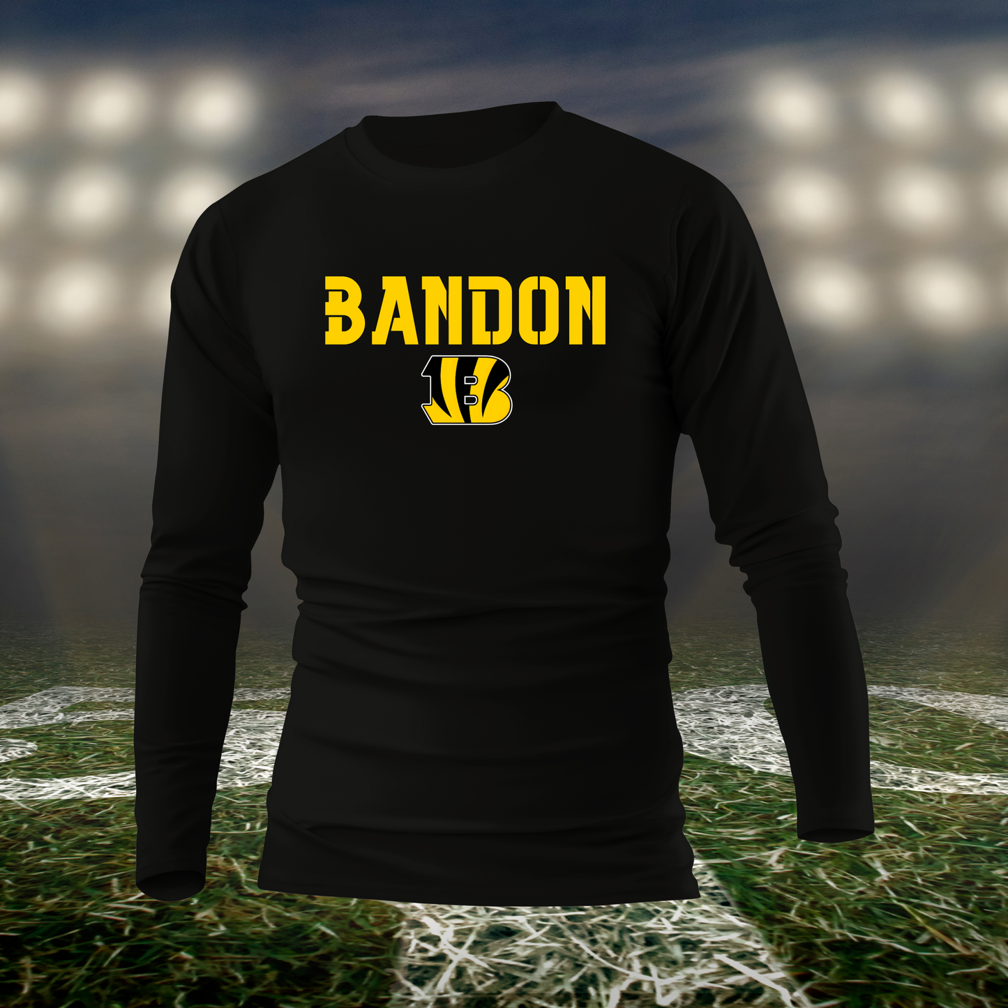 Bandon Tigers Town Mascot – driFIT Performance Long Sleeve T-Shirt in Black