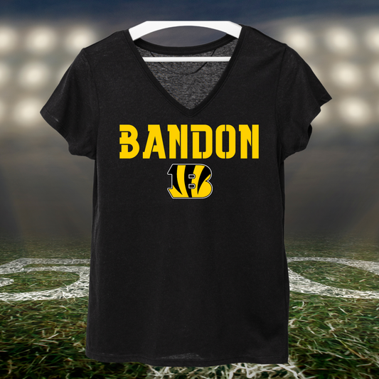 Bandon Tigers Town Mascot – Women's V-Neck T-Shirt in Black