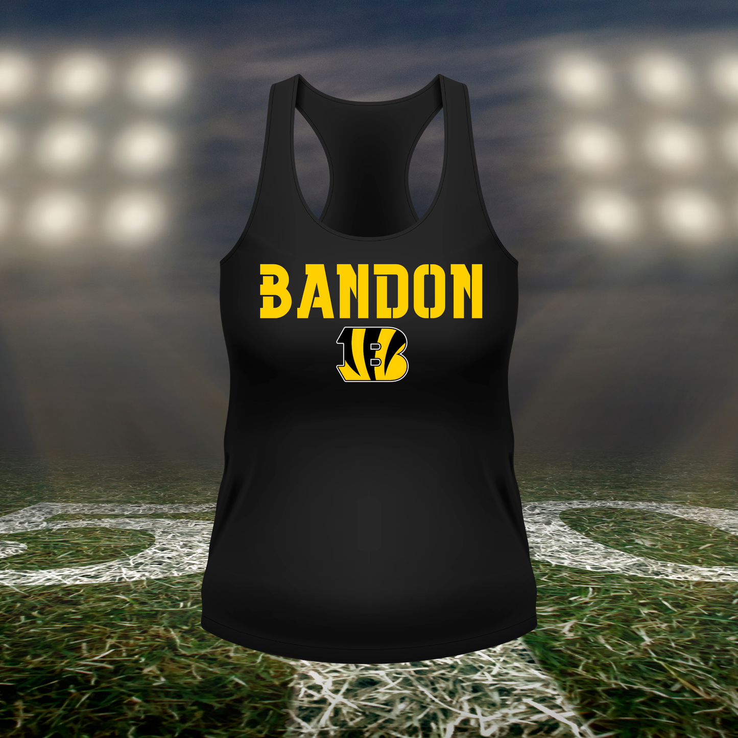 Bandon Tigers Town Mascot – Women's Racerback Tank Top in Black