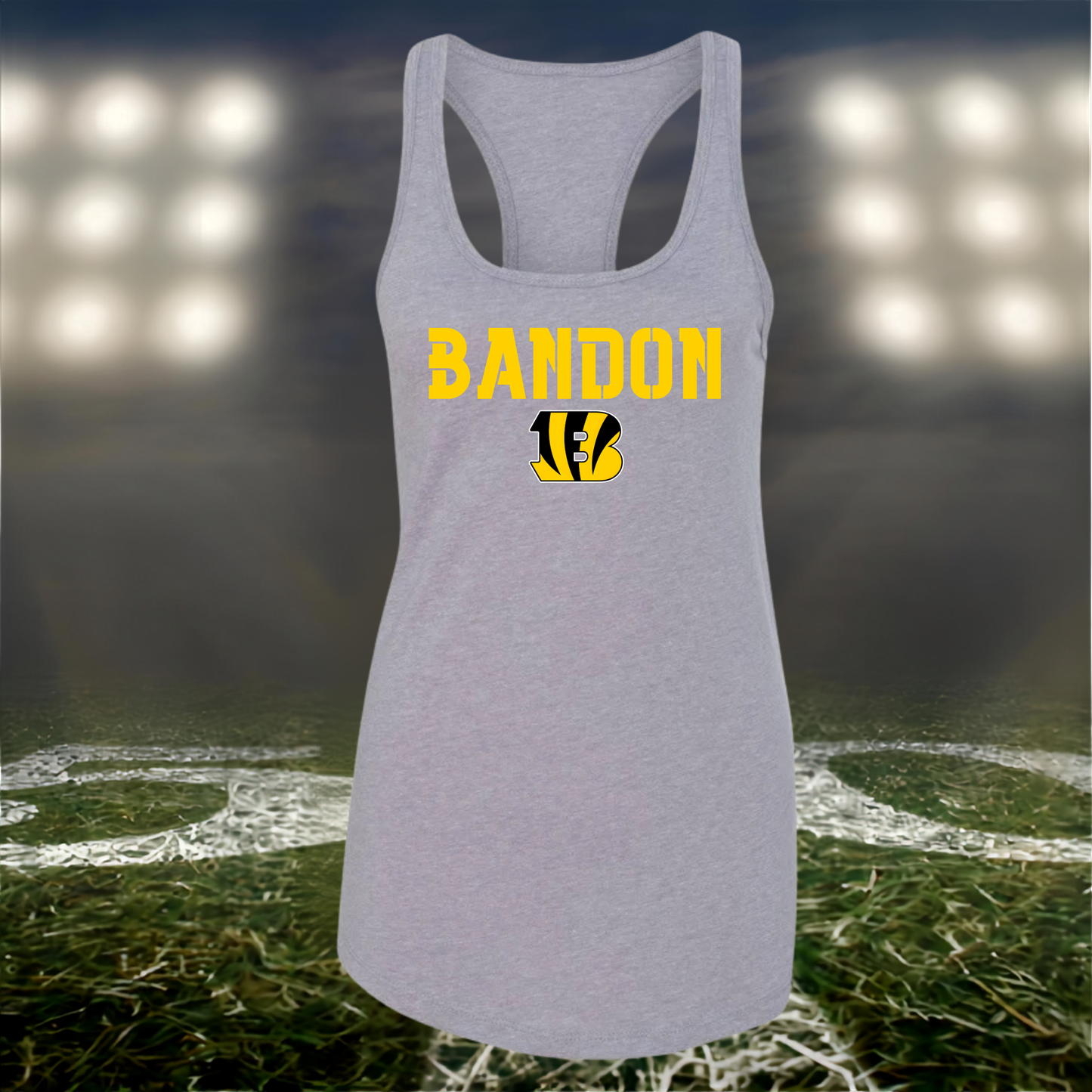 Bandon Tigers Town Mascot – Women's Racerback Tank Top in Gold